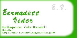 bernadett vider business card